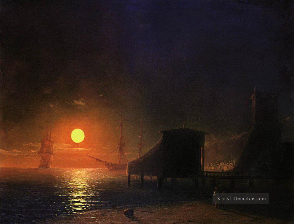 Mondschein in feodosia 1852 Verspielt Ivan Aiwasowski makedonisch Ölgemälde